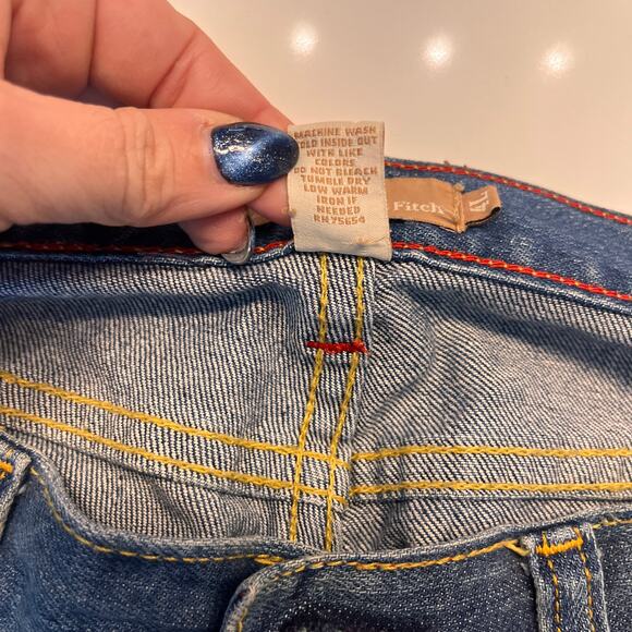 VTG Y2K Abercrombie & Fitch Stretch Mid Rise Bootcut Denim Jeans Size 4L - Picture 6 of 9
